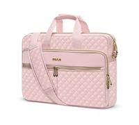 MOSISO 17-17,3 Pulgadas Laptop Bolsa, Maletín para Mujeres&Hombres, Cuadrado Acolchado Ordenador Messenger Bolso Oficina Viajes Negocios con 3 Bolsillos&Correa,Rosa