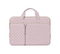 MOSISO 360 Funda para Portátil, 13-13,3 Pulgadas Laptop, Compatible con MacBook Air/Pro,Compatible con MacBook Pro 14 M3 M2 M1 2024-2021, Bolsa Rellena Plana con 2 Bolsillos&Asa&Cinturón,Rosa