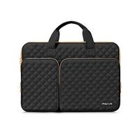 MOSISO 360 Funda para Portátil Compatible con MacBook Air 13 2024-2018/Pro 13 2024-2016,Compatible con Surface Pro 8/7/6/X/5/4/3, Bolsa Rellena Plana con 2 Bolsillos&Asa&Cinturón,Negro