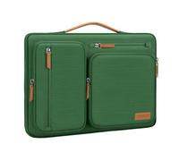 MOSISO 360 Funda Portátil 13,3 Pulgadas, 13 a 13,3 Pulgadas Laptop Bolsa Compatible con MacBook Air/Pro 13/Pro 14, HP Acer, Bolsa Lateral Abierta con 4 Bolsillos con Cremallera&Mango,Verde Jungla