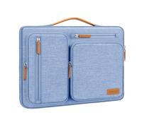 MOSISO 360 Funda Portátil 13,3 Pulgadas, 13 a 13,3 Pulgadas Laptop Bolsa | Compatible con MacBook Air/Pro 13/Pro 14/HP Acer, Bolsa Lateral Abierta con 4 Bolsillos con Cremallera&Mango,Azul Celeste