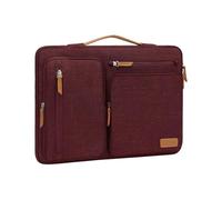 MOSISO 360 Funda Portátil 13,3 Pulgadas, 13 a 13,3 Pulgadas Laptop Bolsa | Compatible con MacBook Air/Pro 13/Pro 14/HP Acer, Bolsa Lateral Abierta con 4 Bolsillos con Cremallera&Mango,Rojo Vino