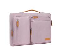 MOSISO 360 Funda Portátil 13,3 Pulgadas, 13 a 13,3 Pulgadas Laptop Bolsa Compatible con MacBook Air/Pro 13/Pro 14, HP Acer, Bolsa Lateral Abierta con 4 Bolsillos con Cremallera&Mango,Pastel Rosa