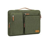 MOSISO 360 Funda Portátil 14 Pulgadas, 14 Pulgadas Laptop Bolsa Compatible con HP Lenovo DELL ASUS Acer, DELL Latitude, Lenovo, Bolsa Lateral Abierta con 4 Bolsillos con Cremallera&Mango,Verde Oliva