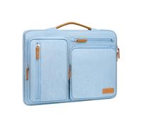 MOSISO 360 Funda Portátil 15 Pulgadas, Compatible con MacBook Air 15 M5 M4 M3 M2 2026 2025 2024 2023, DELL XPS Plus, Bolsa Lateral Abierta con 4 Bolsillos con Cremallera&Mango,Azul Aire