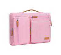 MOSISO 360 Funda Portátil 15 Pulgadas, Compatible con MacBook Air 15 M5 M4 M3 M2 2026 2025 2024 2023, DELL XPS Plus, Bolsa Lateral Abierta con 4 Bolsillos con Cremallera&Mango,Rosa