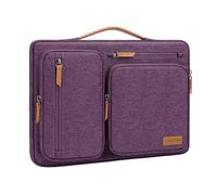 MOSISO 360 Funda Portátil 16 Pulgadas, 15 a 15,6 Pulgadas Laptop Bolsa | Compatible con MacBook Pro 16, HP, Acer, DELL, Bolsa Lateral Abierta con 4 Bolsillos con Cremallera&Mango,Morado Rombo