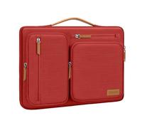 MOSISO 360 Funda Portátil 16 Pulgadas, 15 a 15,6 Pulgadas Laptop Bolsa | Compatible con MacBook Pro 16, HP, Acer, DELL, Bolsa Lateral Abierta con 4 Bolsillos con Cremallera&Mango,Rojo