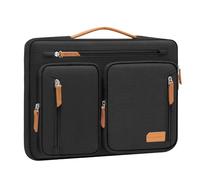 MOSISO 360 Funda Protectora Portátil 15,6 Pulgadas, 15-16 Pulgadas Bolsa Laptop Compatible con MacBook Pro 16, HP, Bolsa Transporte Lateral Abierta Computer con 5 Bolsillos Accesorios&Correa,Negro
