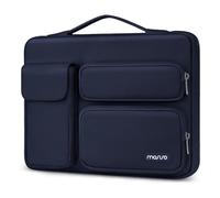 MOSISO 360 Protección Funda Portátil 14 Pulgadas, Compatible con HP Lenovo | Dell ASUS Acer, HP Stream, Dell Latitude y Lenovo, Bolsa Abierta Lateral con 2 Alzas&1 Bolsillos con Solapa, Azul Marino