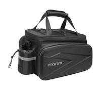 MOSISO Bike Rack Bolsa Tronco Nevera Bolso, Bicicleta Aislado Bolso del Asiento Trasero 2 Bolsillos EVA con Alforjas Laterales Plegables, 8L Bolsa Almacenes Equipaje Carga con Correa Hombro, Negro