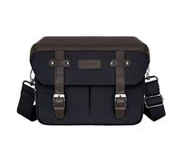 MOSISO Bolsa Cámara para DSLR/SLR/Fotografía sin Espejo, Bolso Vintage de Piel Sintética con Solapa&Cubierta para la Lluvia, Compatible con Canon/Nikon/Sony Cámaras&Lentes, Negro
