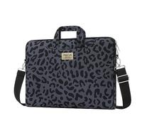 MOSISO Bolsa Hombro para Portátil Compatible con MacBook Air 15 M2 A2941 2023/Pro 16 2023-2019 M2 A2780, Portátil de 15-15,6 Pulgadas, Funda Maletín con Cinturón Leopardo, Negro