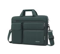 MOSISO Bolso Bandolera Portátil 16 Pulgadas,15-15,6 Pulgadas Maletín Compatible con MacBook Air 15 M4 M3 M2/Pro 16 con 2 Bolsillos Elevados&1 Solapa&1 Bolsillo Horizontal&Asa&Cinturón,Esmeral Verde