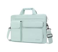 MOSISO Bolso Bandolera Portátil 16 Pulgadas,15-15,6 Pulgadas Maletín Compatible con MacBook Air 15 M4 M3 M2/Pro 16 con 2 Bolsillos Elevados&1 Solapa&1 Bolsillo Horizontal&Asa&Cinturón,Menta Verde