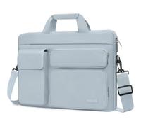 MOSISO Bolso Bandolera Portátil, Maletín con 2 Bolsillos Elevados&1 Solapa&1 Bolsillo Horizontal&Asa&Cinturón, Compatible con MacBook HP Lenovo Dell ASUS Acer, Azul Bebé, 16 Pulgadas