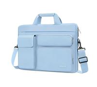 MOSISO Bolso Bandolera Portátil, Maletín con 2 Bolsillos Elevados&1 Solapa&1 Bolsillo Horizontal&Asa&Cinturón, Compatible con MacBook HP Lenovo Dell ASUS Acer, Airy Azul, 16 Pulgadas