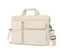 MOSISO Bolso Bandolera Portátil, Maletín con 2 Bolsillos Elevados&1 Solapa&1 Bolsillo Horizontal&Asa&Cinturón, Compatible con MacBook HP Lenovo Dell ASUS Acer, Arena, 16 Pulgadas