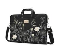 MOSISO Bolso Portátil para Mujer, 13,3 Pulgadas Bolso para Ordenador Compatible con MacBook Pro 14 HP Dell y Asus, 13-13,3 Pulgadas Funda Bandolera para Portátil con Correa, Flor Retro