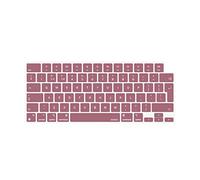 MOSISO Cubierta del Teclado Compatible con MacBook Air 15 M3 A3114 M2 A2941/Air 13,6 M3 A3113 M2 A2681/Pro 14/16 M3 M2 M1 A2918 A2992 A2779 A2442 A2991 A2780 A2485, Piel UK/EU, Rojo Camelia