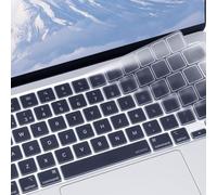 MOSISO Cubierta Teclado Ultra Fina Compatible con MacBook Air 13,6 Pulgadas M4 M3 M2 2025-2022, M4 M3 M2 MacBook Air 15 2025-2023, M4/M3/M2/M1 Mac Pro 14/Pro 16 2025-2021, Disposición EU, Transparente