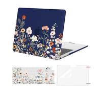MOSISO Funda Compatible con MacBook Air 13,6 Pulgadas, 2022 2023 2024 Versión A3113 M3 A2681 M2, Flores de Jardín Plástico Carcasa Rígida&Cubierta del Teclado&Protector de Pantalla, Azul