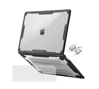 MOSISO Funda Compatible con MacBook Air 13 Pulgadas 2022-2018 A2337 M1 A2179 A1932 Chip, Carcasa Geométrica Simétrica Plástico Resistente Duro con TPU Bumper&Teclado&Tipo C Adapter,Transparente