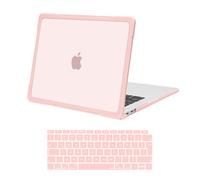 MOSISO Funda Compatible con MacBook Air 13 Pulgadas 2022, 2021-2018 A2337 M1 A2179 A1932 Retina Touch ID, Suave TPU Bumper Anti-Cracking&Anti-Fingerprint Carcasa Dura Plástico&Teclado,Rosa