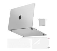 MOSISO Funda Compatible con MacBook Air 13 Pulgadas 2025-2022 M4 A3240 M3 A3113 M2 A2681, Ultra-Fina Natural Original Carcasa para MacBook Air 13,6&Teclado Tapa&Pantalla Cine&Pouch,Translúcido