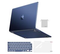 MOSISO Funda Compatible con MacBook Air 13 Pulgadas 2025-2022 M4 A3240 M3 A3113 M2 A2681, Ultra-Fina Natural Original Carcasa para MacBook Air 13,6&Teclado Tapa&Pantalla Cine&Pouch,Azul Medianoche