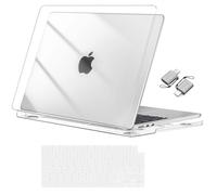 MOSISO Funda Compatible con MacBook Air 13 Pulgadas 2026 2025-2022 M5 M4 M3 | M2, Carcasa Dura&Teclado Tapa&Typ C Adapter para MacBook Air de 13,6" A3449 A3240 A3113 A2681, Cristal Claro