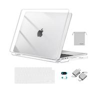 MOSISO Funda Compatible con MacBook Air 13 Pulgadas 2026 2025 2024 2023 2022 M4 M3 M2 M1 A3240 A3113 A3185 A2681, Funda Rígida&Teclado Tapa&Funda Cámara Web&Adaptador Tipo C, Crystal Claro