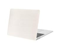 MOSISO Funda Compatible con MacBook Air 13 Pulgadas Edición 2021-2018 M1 | A2337 A2179 A1932 Touch ID, Anti-Huellas Dactilares Textura Meandro Cuero PU Recubierto Carcasa Dura Plástico,Beige