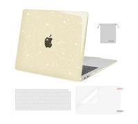 MOSISO Funda Compatible con MacBook Air 13 Pulgadas M1 2021 2020 2019 2018 A2337 A2179 A1932, Brillante Plástico Carcasa para MacBook Air 13 &Teclado Tapa&Protector Pantalla&Bolsa,Ora