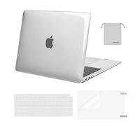 MOSISO Funda Compatible con MacBook Air 13 Pulgadas M1 2021 2020 2019 2018, Plástico Carcasa para Macbook Air 13 Pulgadas A2337 A2179 A1932&Teclado Cubierta&Protector Pantalla&Bolsa,Cristal