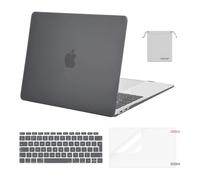 MOSISO Funda Compatible con MacBook Air 13 Pulgadas M1 2021 2020 2019 2018, Plástico Carcasa para Macbook Air 13 Pulgadas A2337 A2179 A1932&Teclado Cubierta&Protector Pantalla&Bolsa,Gris