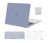 MOSISO Funda Compatible con MacBook Air 13 Pulgadas M1 2021 2020 2019 2018, Plástico Carcasa para Macbook Air 13 Pulgadas A2337 A2179 A1932&Teclado Cubierta&Protector Pantalla&Bolsa,Gris Lavanda