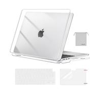 MOSISO Funda Compatible con MacBook Air 13 Pulgadas M4 M3 M2 2025 2024 2023 2022 A3240 A3113 A2681, Carcasa para MacBook Air 13,6 M4 M3 M2&Tapa Teclado&Pantalla Protector&Bolsa,Cristal Claro