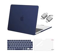 MOSISO Funda Compatible con MacBook Air 13 Pulgadas M5 M4 M3 M2 2026-2022 | A3449 A3240 A3113 A2681,Carcasa para Macbook Air 13,6&Teclado Tapa&Pantalla Protector&Adaptador Tipo C,Azul Marino