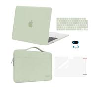 MOSISO Funda Compatible con MacBook Air 13 Pulgadas M5 M4 M3 M2 2026-2022 | A3449 A3240 A3113 A2681,Carcasa para MacBook Air 13,6&Bolsa Manga&Tapa Teclado&Webcam&Protector Pantalla,Verde Salvia