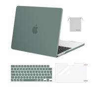 MOSISO Funda Compatible con MacBook Air 13 Pulgadas M5 M4 M3 M2 2026 2025-2022 A3449 A3240 A3113 A2681,Carcasa para MacBook Air 13,6&Tapa Teclado&Pantalla Protector&Bolsa,Verde Esmeralda