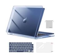 MOSISO Funda Compatible con MacBook Air 13 Pulgadas M5 M4 M3 M2 2026 2025-2022 A3449 A3240 A3113 A2681,Carcasa para MacBook Air 13,6&Tapa Teclado&Pantalla Protector&Bolsa,Cristal Medianoche