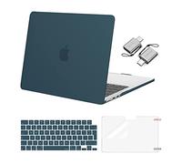 MOSISO Funda Compatible con MacBook Air 13 Pulgadas M5 M4 M3 M2 2026 2025-2022 A3449 A3240 A3113 A2681,Carcasa para Macbook Air 13,6&Teclado Tapa&Pantalla Protector&Adaptador Tipo C,Verde Azulado