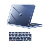 MOSISO Funda Compatible con MacBook Air 13 Pulgadas M5 M4 M3 M2 2026 2025-2022 A3449 A3240 A3113 A2681, Plástico Carcasa Dura para MacBook Air 13,6 Pulgadas y Cubierta Teclado, Cristal Medianoche