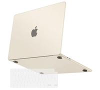 MOSISO Funda Compatible con MacBook Air 13 Pulgadas M5 M4 M3 M2 A3449 A3240 | A3113 A2681 2026-2022 Pantalla de 13,6", Carcasa Rígida Antihuellas&Protector Teclado, Starlight Claro