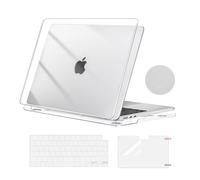 MOSISO Funda Compatible con MacBook Air 13 Pulgadas M5 M4 M3 M2 A3449 A3240 A3113 A2681, Carcasa para MacBook Air 13,6 2026 2025-2022&Teclado&Protector Pantalla&Posavasos,Crystal Claro