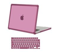 MOSISO Funda Compatible con MacBook Air 15 Pulgadas 2024 2023 A3114 M3 A2941 M2 Chip con Touch ID, Anti-Fisuras&Anti-Huellas Dactilares Carcasa Dura de Plástico con TPU Bumper&Teclado,Vino Rojo