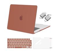 MOSISO Funda Compatible con MacBook Air 15 Pulgadas 2025-2023 M4 M3 M2 A3241 A3114 A2941, Dura Carcasa para MacBook Air M2 M3 M4 15&Teclado Tapa&Protector Pantalla&Adaptador Tipo C,Rojo Granate