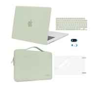 MOSISO Funda Compatible con MacBook Air 15 Pulgadas M4 M3 M2 2025 2024 2023 A3241 A3114 A2941 Touch ID, Plástico Carcasa&Bolsa Manga&Tapa Teclado&Pantalla Protector&Cubierta Webcam,Verde Salvia
