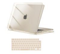 MOSISO Funda Compatible con MacBook Air 15 Pulgadas M5 M4 M3 M2 2026 2025-2023 A3448 A3241 A3114 A2941, Plástico Carcasa Dura para MacBook Air 15,3 Pulgadas y Cubierta Teclado, Cristal Starlight